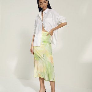 Aritzia Midi Skirt - Size 2 - Green/Yellow/Peach